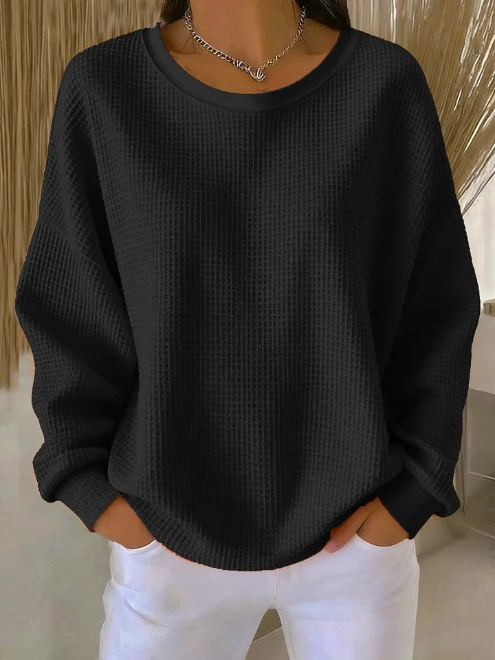 Nuria | Klassischer Waffelstrick-Pullover