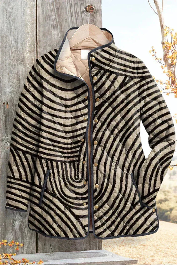 Ortrud™ | Steppjacke im Streifen-Wirbel