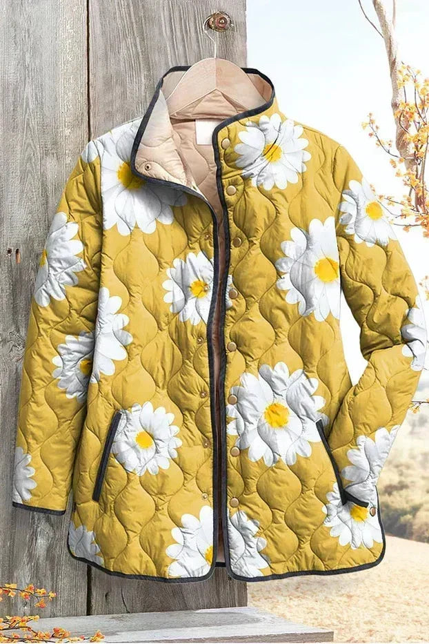 Almuth™ | Steppjacke mit Margeriten in Gelb