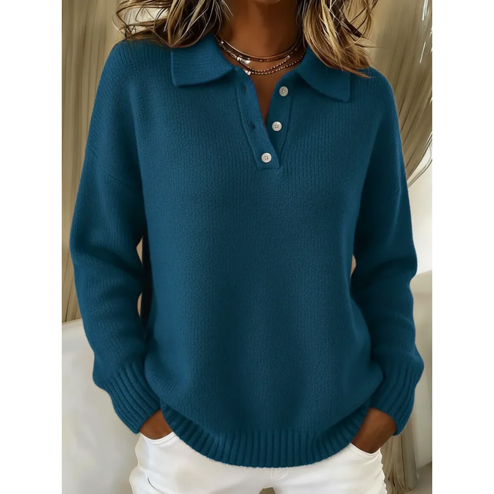 Marina | Weicher Polo-Pullover