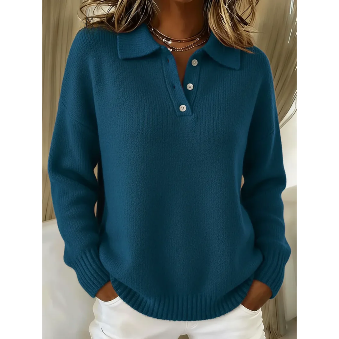 Marina | Weicher Polo-Pullover