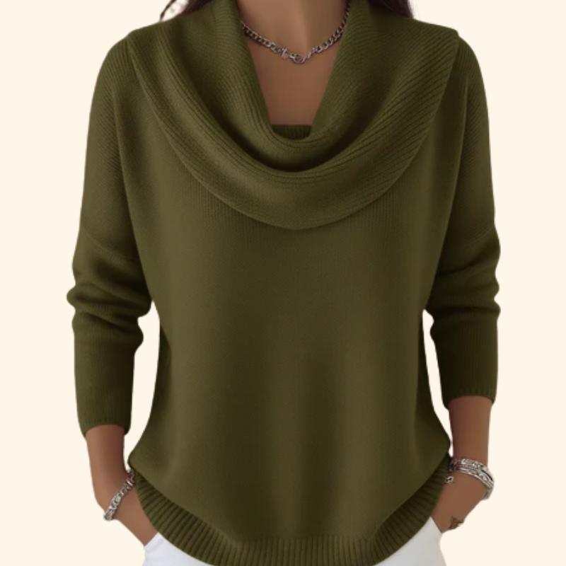 Julia | Pullover mit drapiertem Kragen