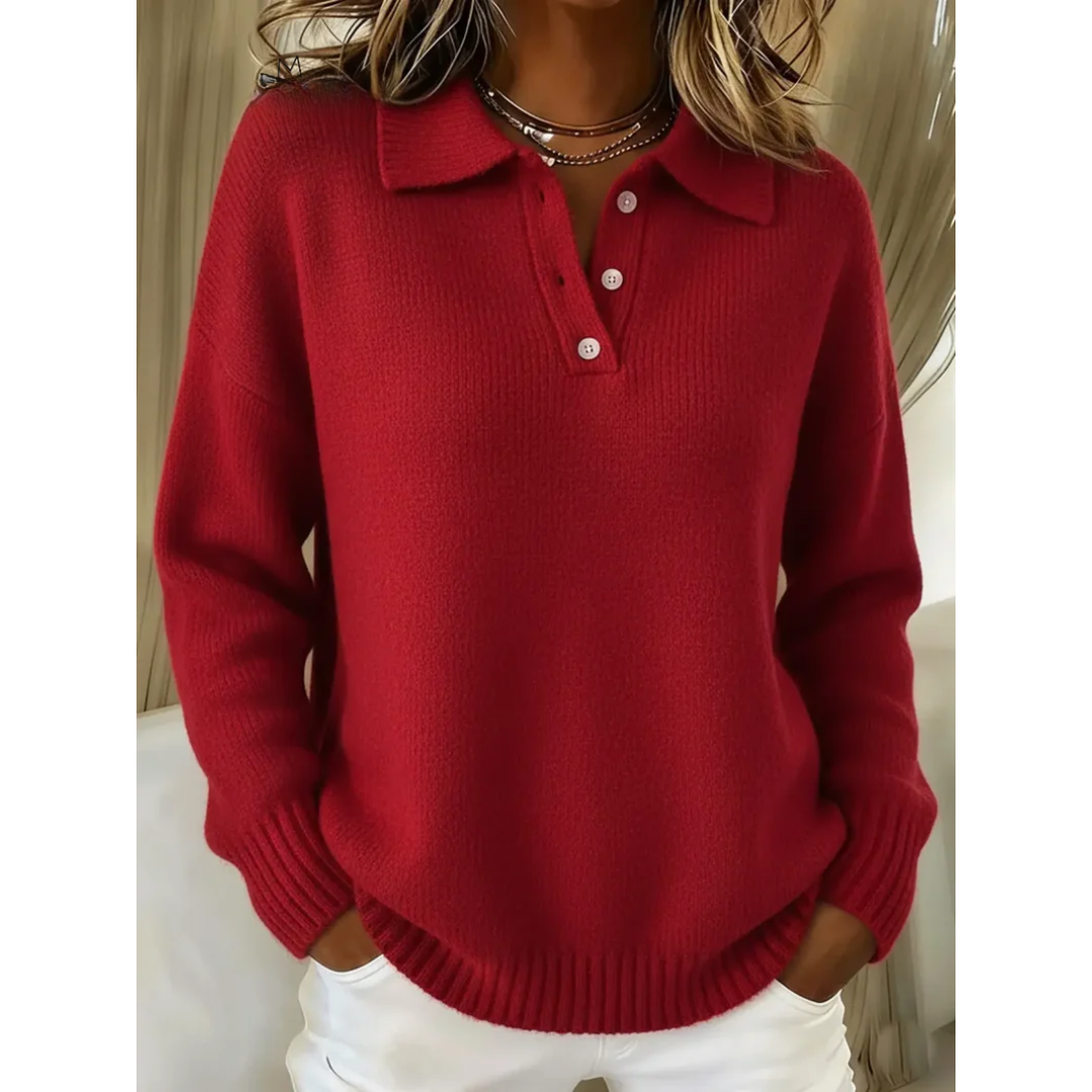 Marina | Weicher Polo-Pullover