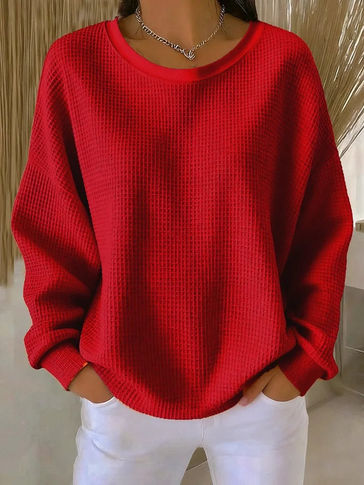 Nuria | Klassischer Waffelstrick-Pullover