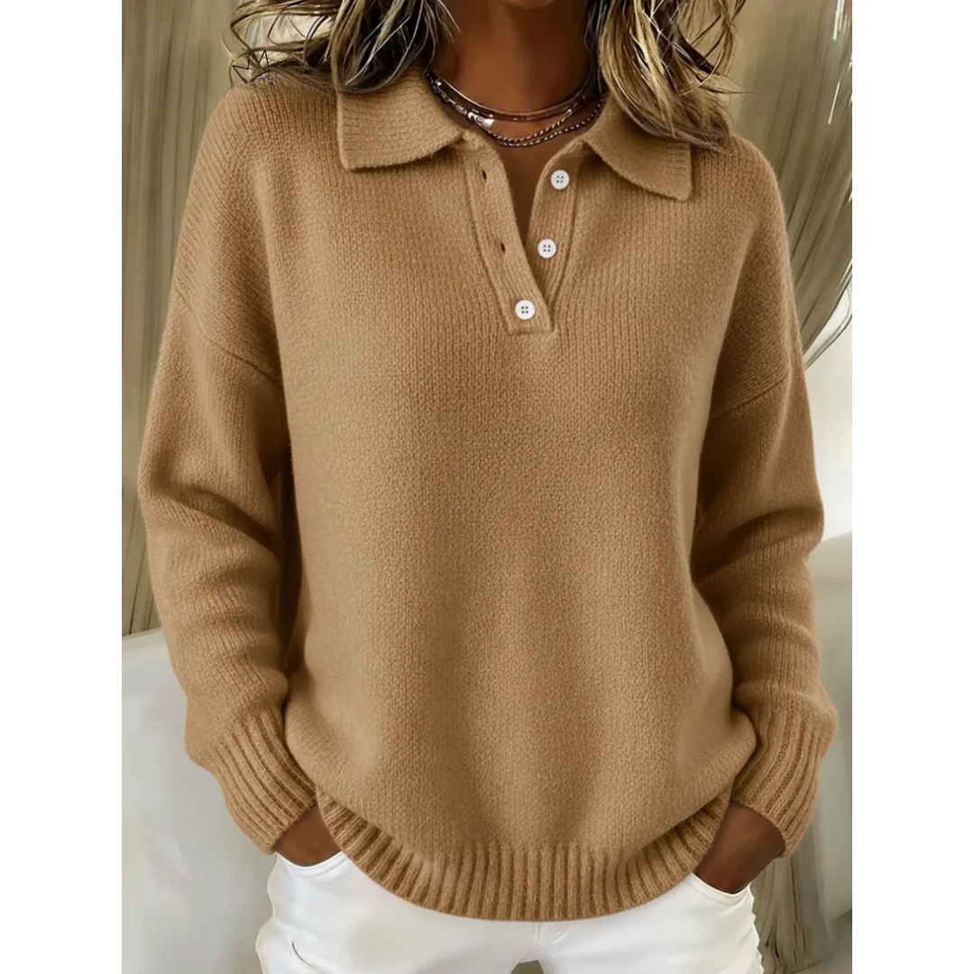 Marina | Weicher Polo-Pullover