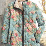 Nadja™ | Steppjacke mit Rosen auf Mint