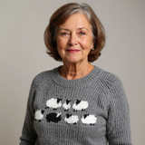 Hildegard™ | Pullover mit Schafen in Grau