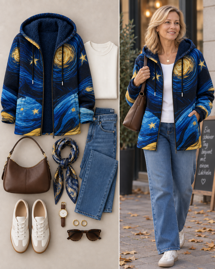 Ilona™ | Kapuzenjacke mit Sternenhimmel