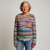 Herta™ | Pullover in feinen Regenbogenstreifen