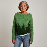 Adelheid™ | Pullover mit Tannen in Waldgrün