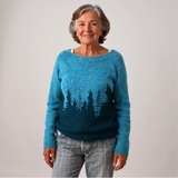 Edeltraud™ | Pullover mit Tannen in Petrol