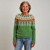 Friederike™ | Pullover mit Norwegerpasse in Grün