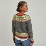 Gertrud™ | Pullover mit Blattmuster in Oliv