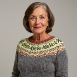 Gertrud™ | Pullover mit Blattmuster in Oliv