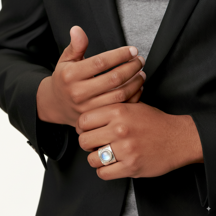 Kathrin | Boho-Ring mit Schimmerstein