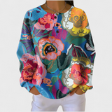Ernestine™ | Pullover mit Blüten in Blau