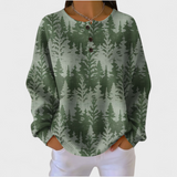 Irmtraud™ | Pullover mit Tannenwald in Grün