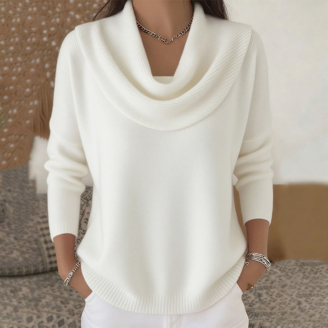 Julia | Pullover mit drapiertem Kragen