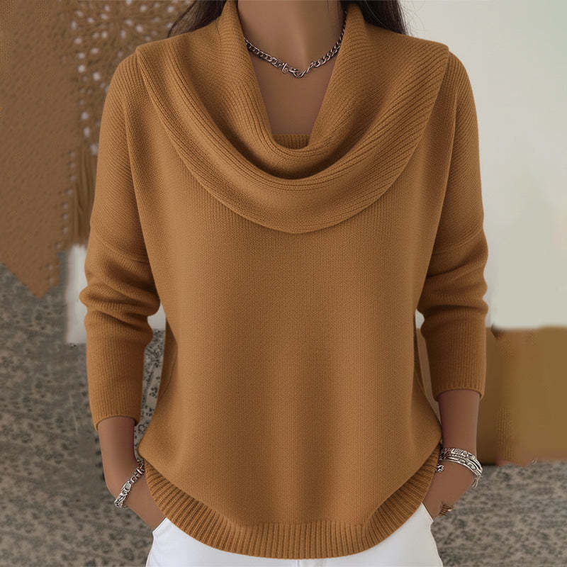 Julia | Pullover mit drapiertem Kragen