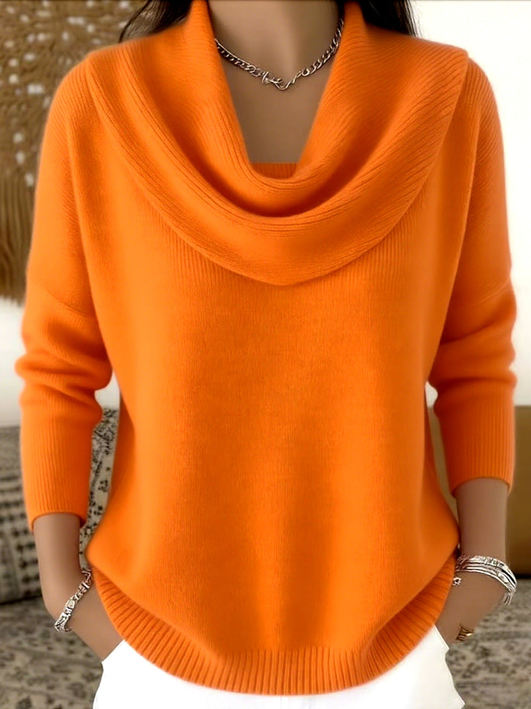 Julia | Pullover mit drapiertem Kragen