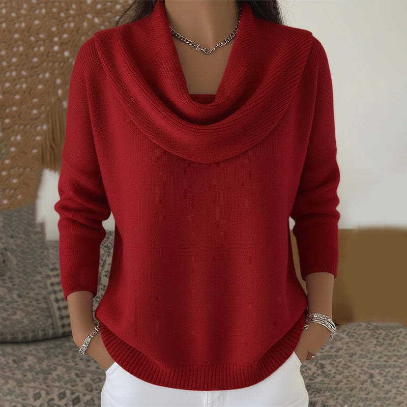 Julia | Pullover mit drapiertem Kragen