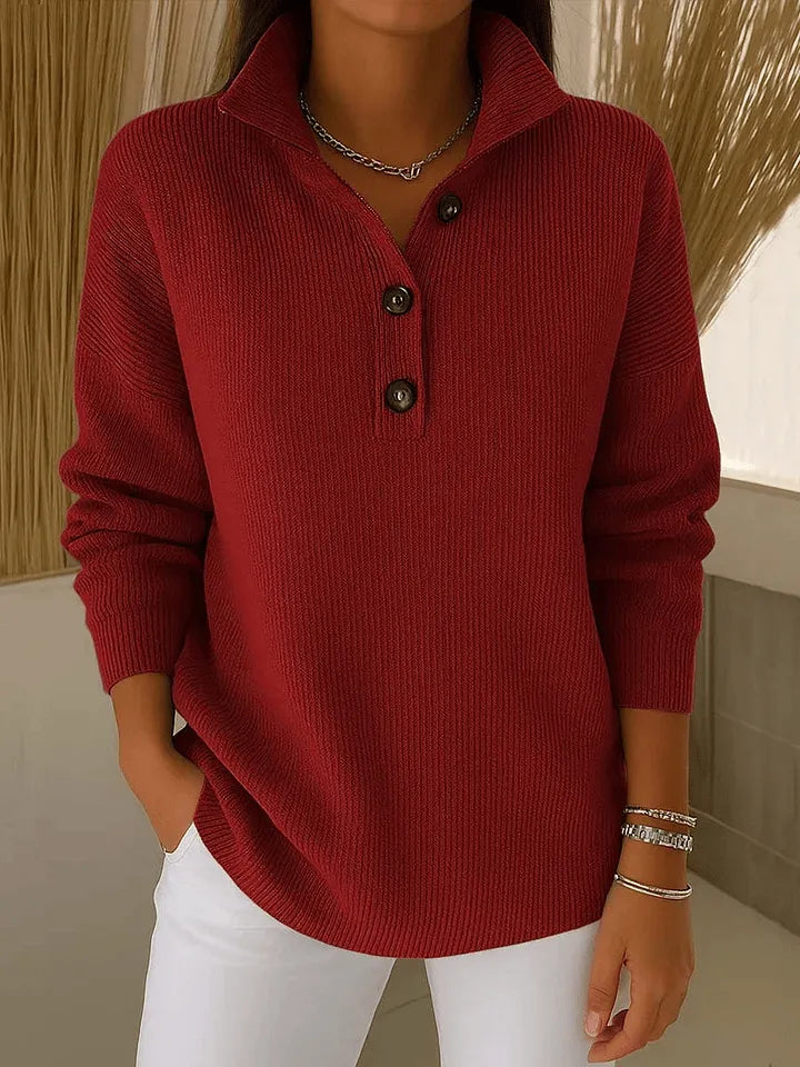 Amparo | Polo-Pullover mit V-Ausschnitt