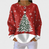 Hermine™ | Pullover mit Tannenbaum in Rot