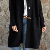 Simone | Lange Strickjacke mit Kapuze