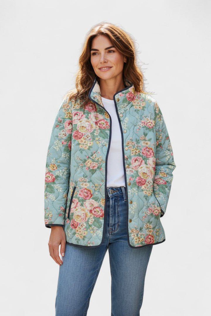 Nadja™ | Steppjacke mit Rosen auf Mint