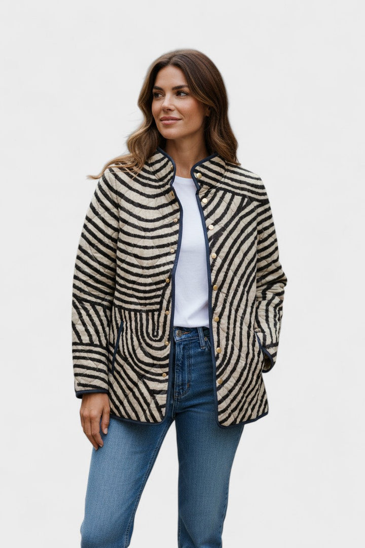 Ortrud™ | Steppjacke im Streifen-Wirbel