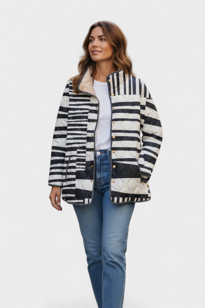 Ulla™ | Steppjacke im Streifenmix