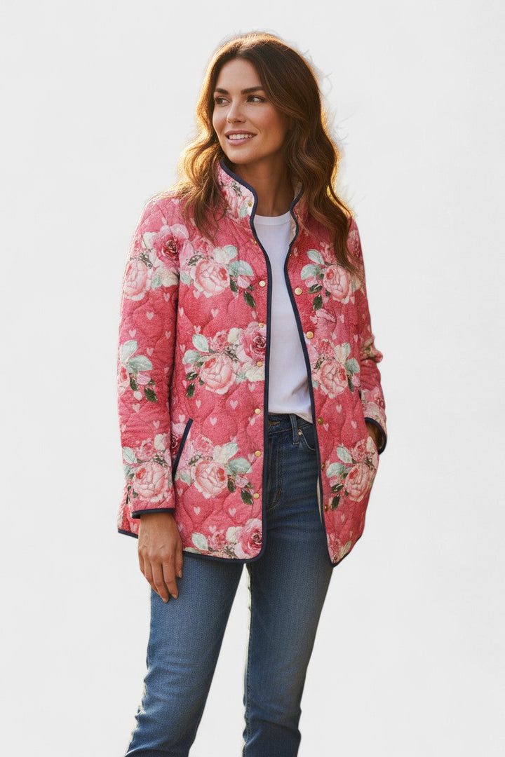 Sieglinde™ | Steppjacke mit Rosen in Beere