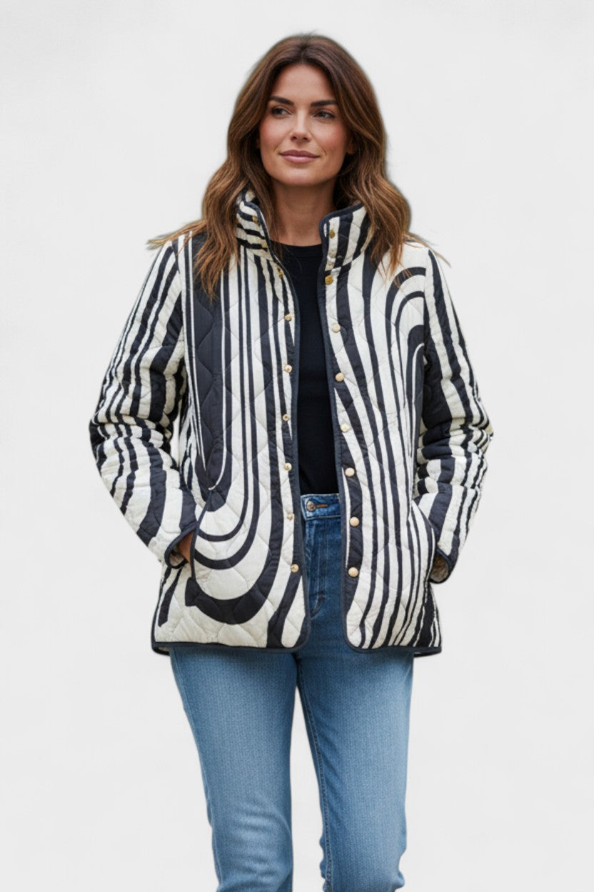 Hanne™ | Steppjacke im Zebra-Muster