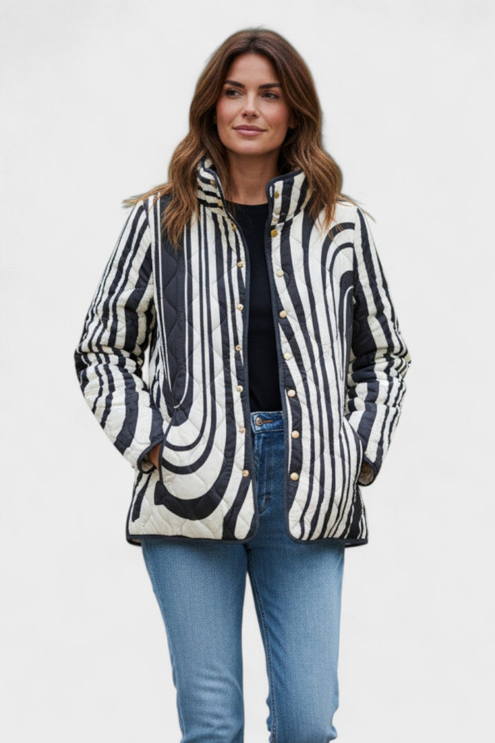 Hanne™ | Steppjacke im Zebra-Muster