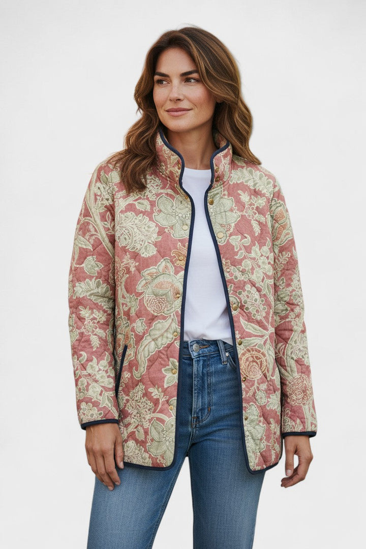 Annika™ | Steppjacke mit Ornamenten in Altrosa