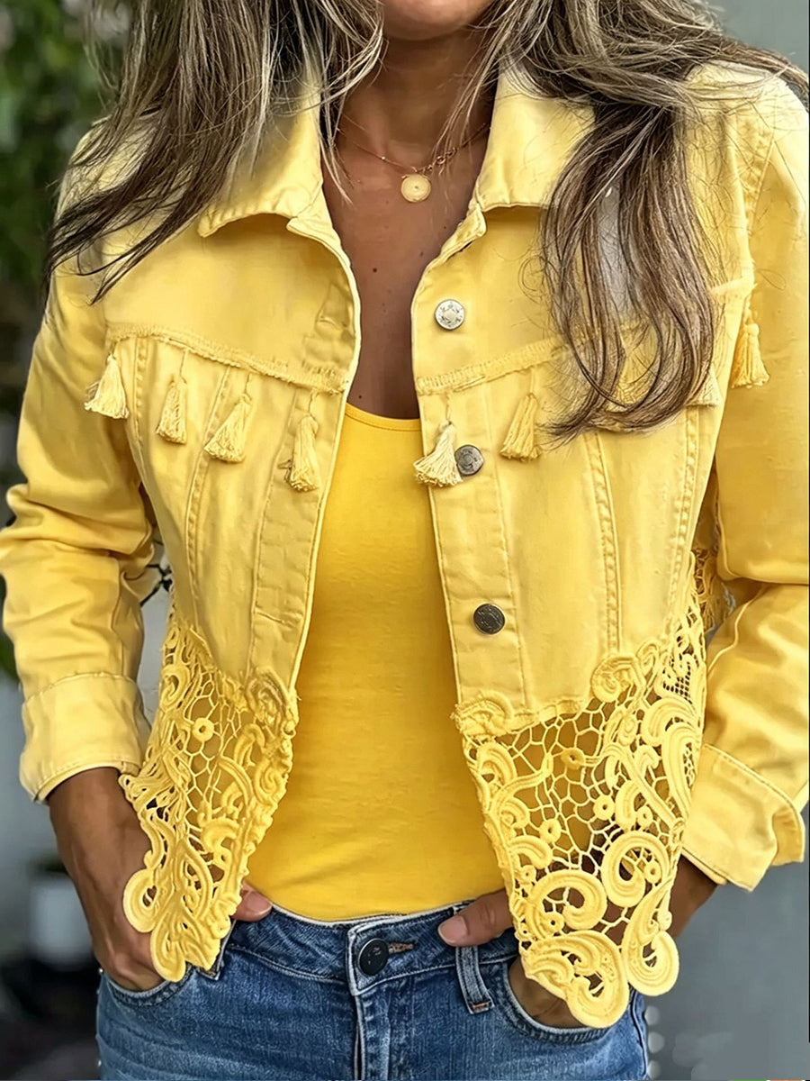 Bettina™ | Kurze Jacke mit Ajour-Saum