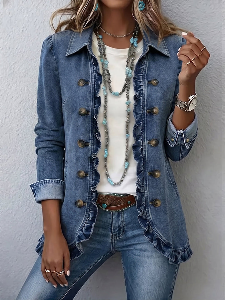Dagmar™ | Blazer in Blau mit Rüschen