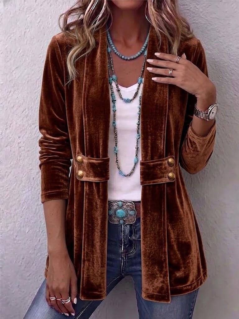 Katrin™ | Offener Blazer mit Schimmer