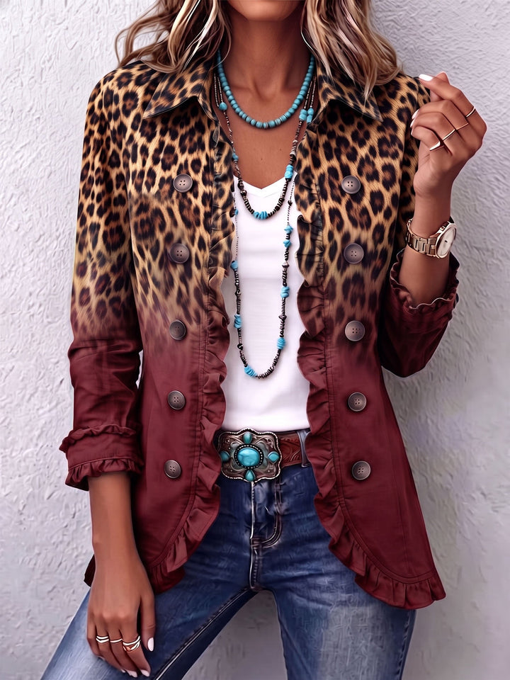 Bice | Blazer mit Leopardenprint in Türkis
