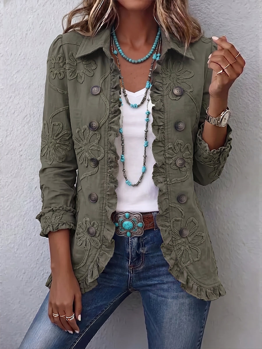 Angelika™ | Blazer mit Blütenstickerei