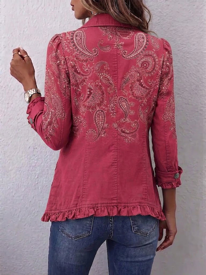 Manuela™ | Blazer in Beere mit Paisley