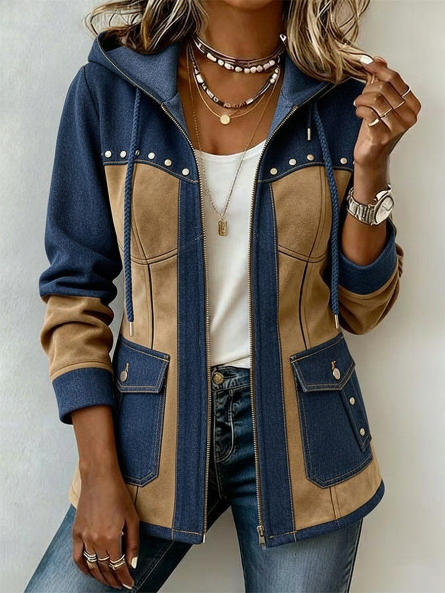 Beate™ | Kapuzenjacke im Patchwork-Look