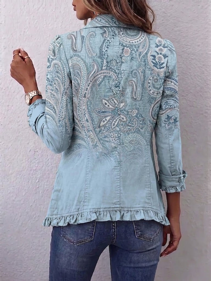 Cornelia™ | Blazer in Hellblau mit Paisley