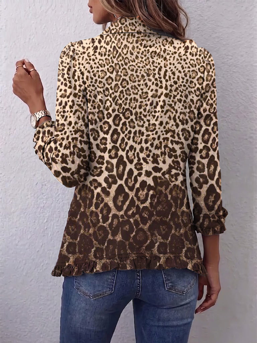 Ombretta | Bunte Leoparden-Jacke mit Rüschen